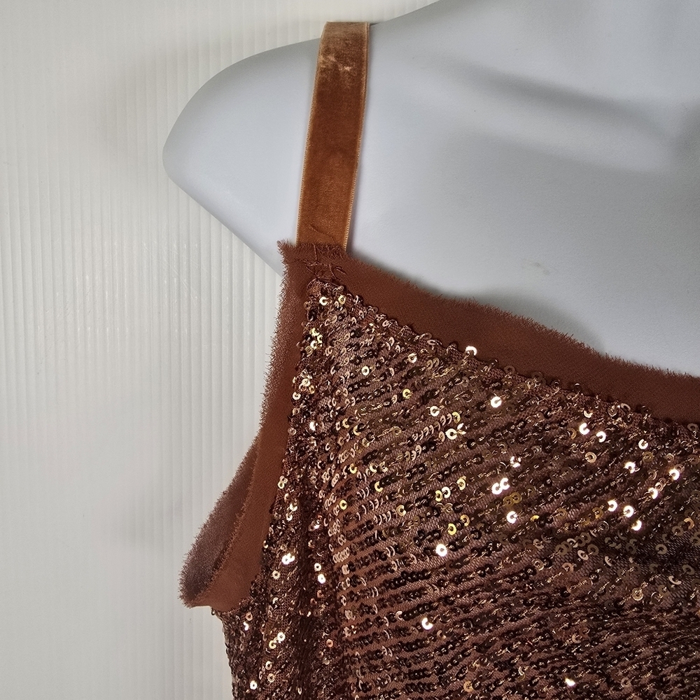 Free People Shimmer & Shine Bodysuit In The Color Sunset Sequins Size Small - Picture 7 of 16